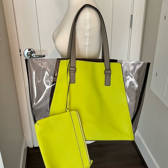 Vince Camuto Jace Neon Green Large Tote - Picture 2 of 6